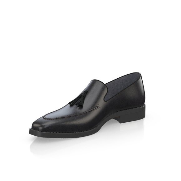 Bashwood Handmade Black Tussle Black Leather Loafers main image 8